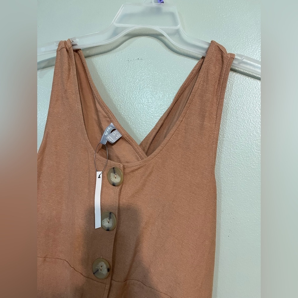 ASOS Women's Rusty Jumpsuit with Button Detail Wide Leg 100% Cotton Crop 8 NWT - Picture 7 of 15